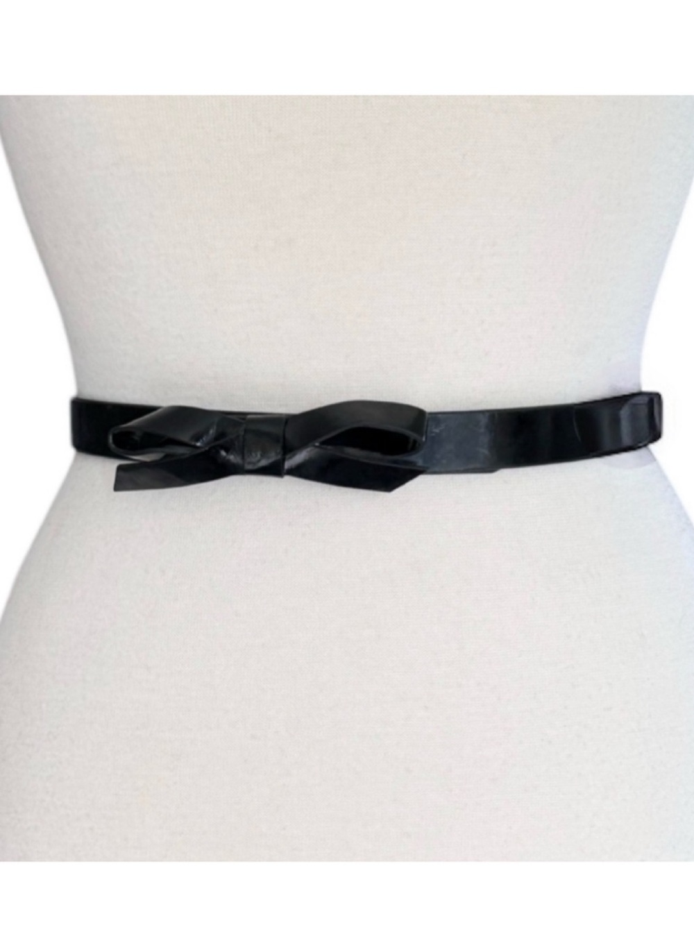 Lafayette 148 Genuine Leather Skinny Bow Belt Black